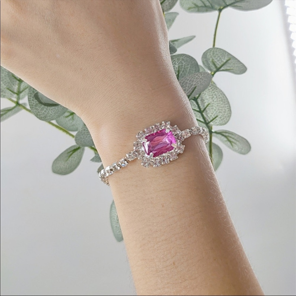 Square Rhinestone Bracelet for Women